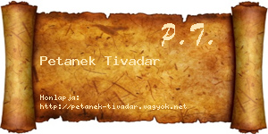 Petanek Tivadar névjegykártya