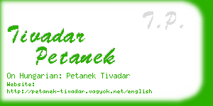 tivadar petanek business card